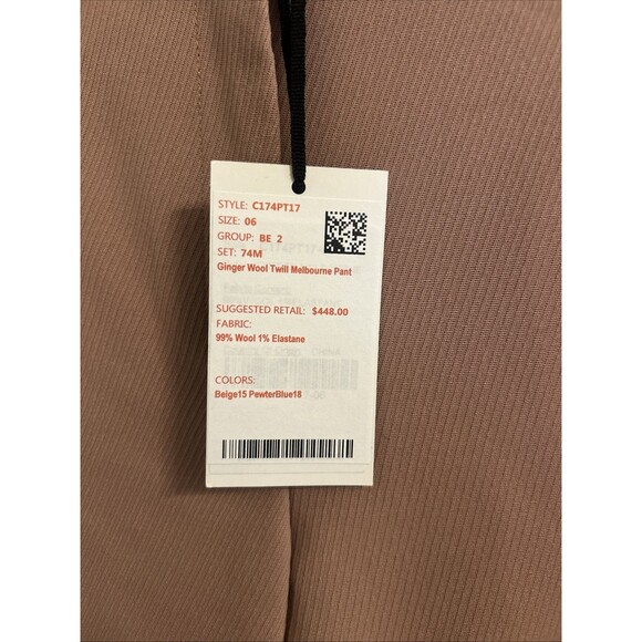 Worth New York Ginger Wool Twill Melbourne Pant, Sz 6, NWT, $448 Retail Price - Picture 5 of 15